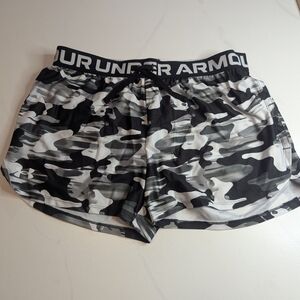 Under Armour Girls' Printed Play Up Loose Shorts Camo, Youth XL